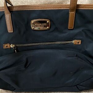 Michael Kors Black Tote with Brown Accents
